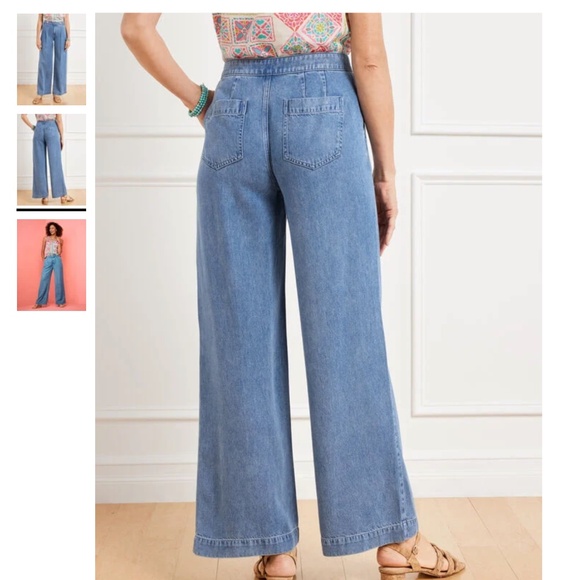 Talbots WIDE LEG TROUSER JEANS - NAOMI WASH - Picture 2 of 5